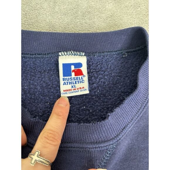 Vintage 90s Russell Athletic Pullover Sweatshirt Men's Size XL Blue - Picture 6 of 11